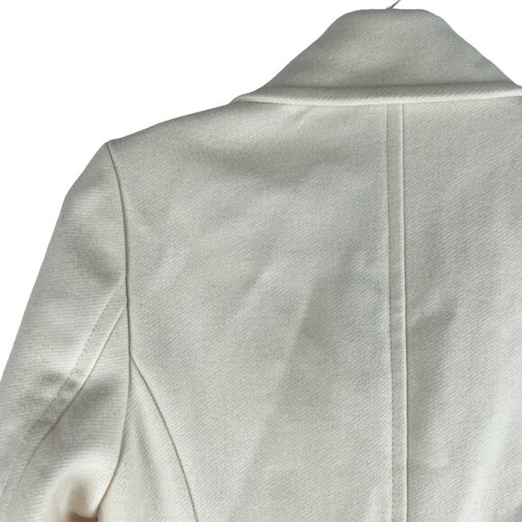 Express Premium Wool Blend Belted Double Breasted Coat Cream White Size XS - Picture 6 of 7